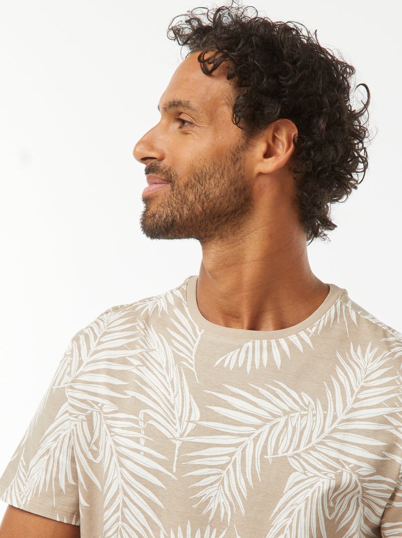 T-shirt stampata a maniche corte Beige - Kiabi