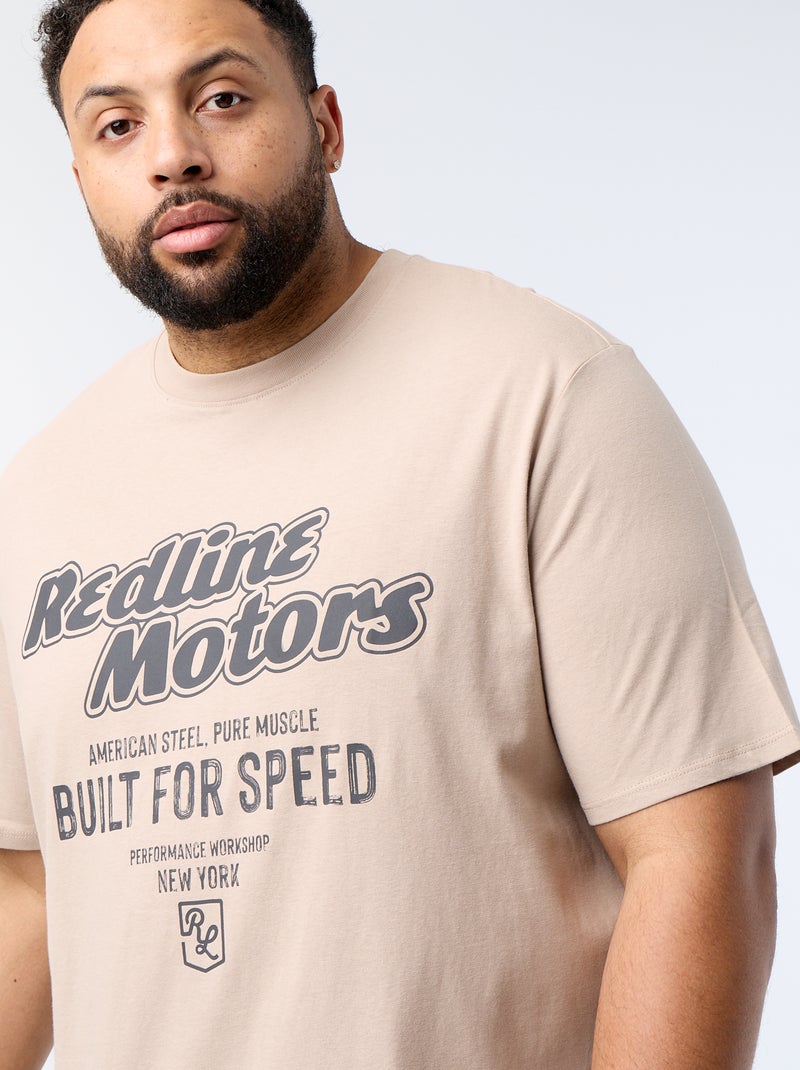 T-shirt stampata a maniche corte Beige - Kiabi