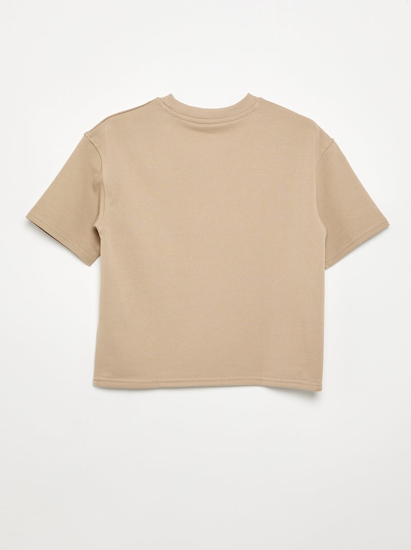 T-shirt stampata a maniche corte Beige - Kiabi