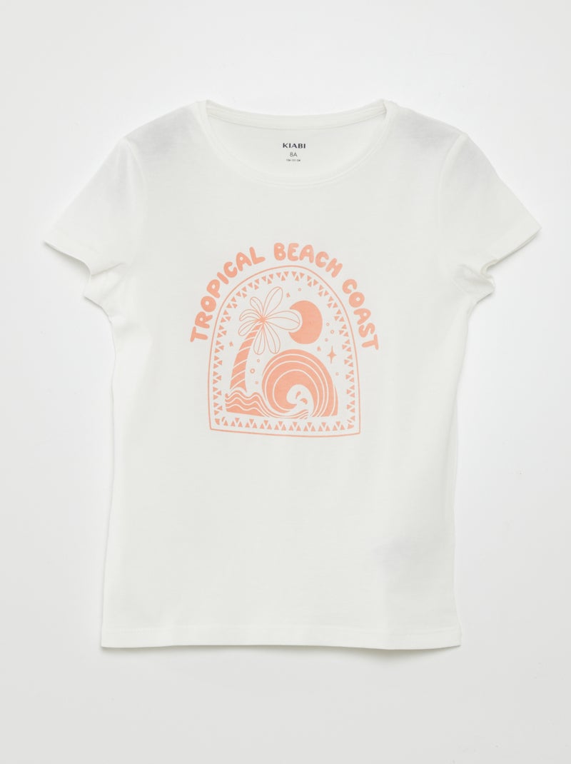 T-shirt stampata a maniche corte BIANCO - Kiabi