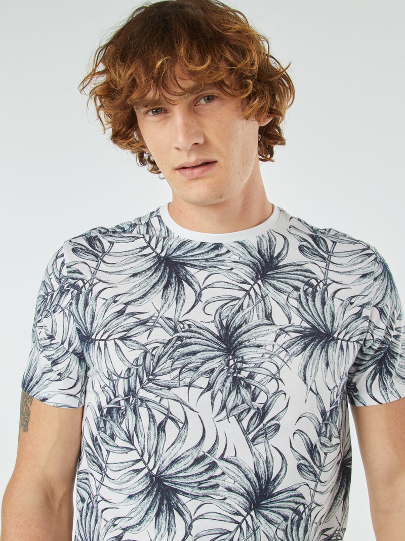 T-shirt stampata a maniche corte BIANCO - Kiabi