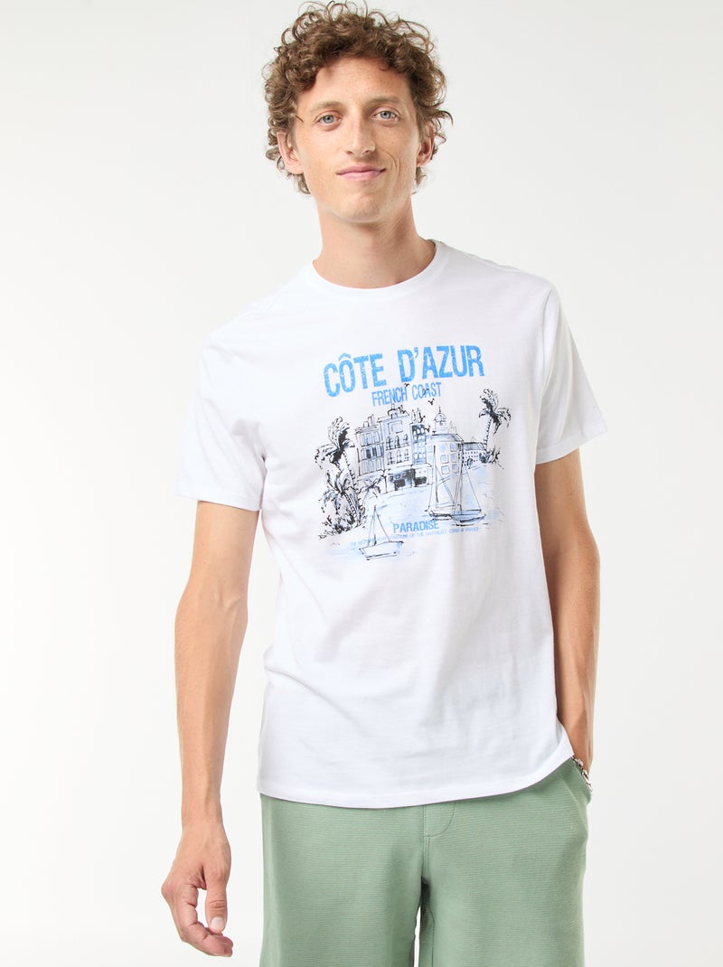 T-shirt stampata a maniche corte Bianco - Kiabi
