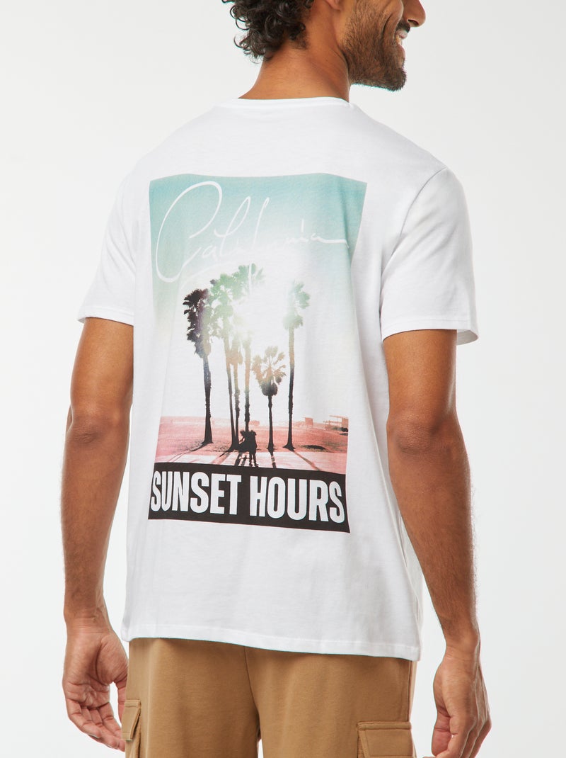 T-shirt stampata a maniche corte Bianco - Kiabi