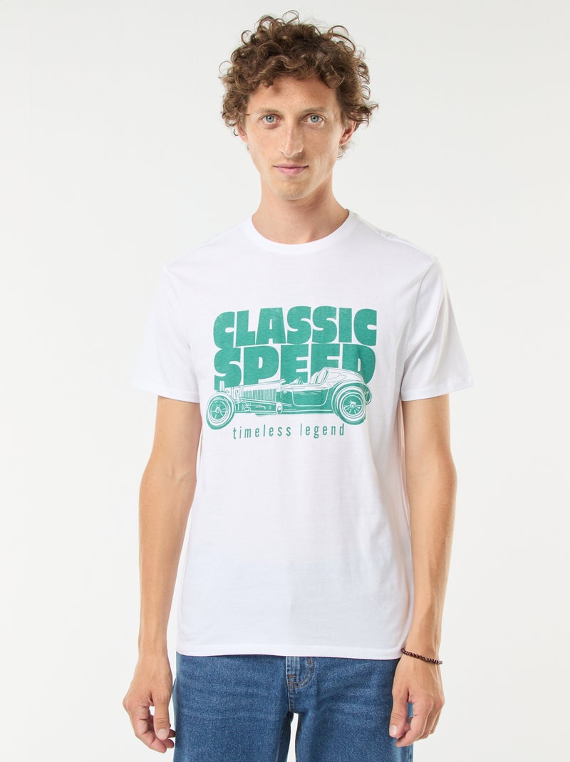 T-shirt stampata a maniche corte Bianco - Kiabi