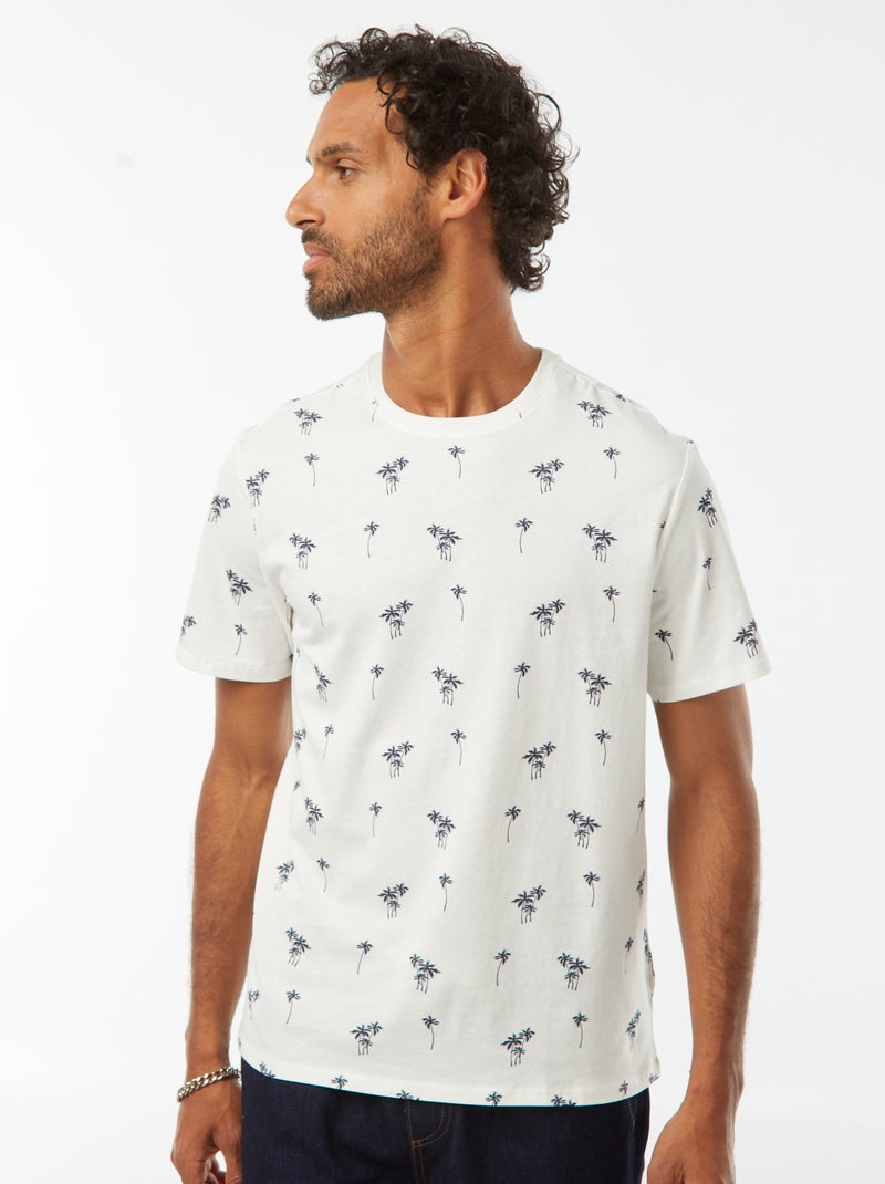 T-shirt stampata a maniche corte Bianco - Kiabi