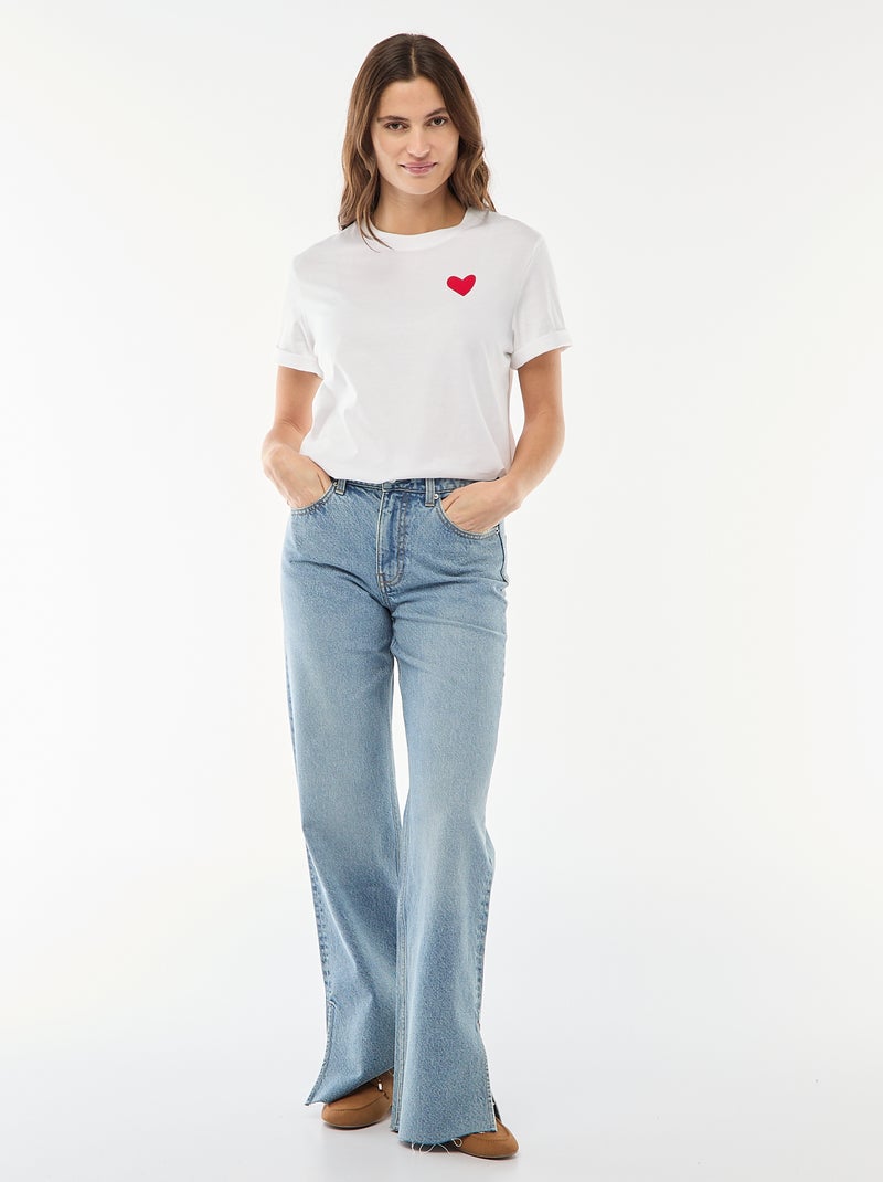 T-shirt stampata a maniche corte Bianco - Kiabi