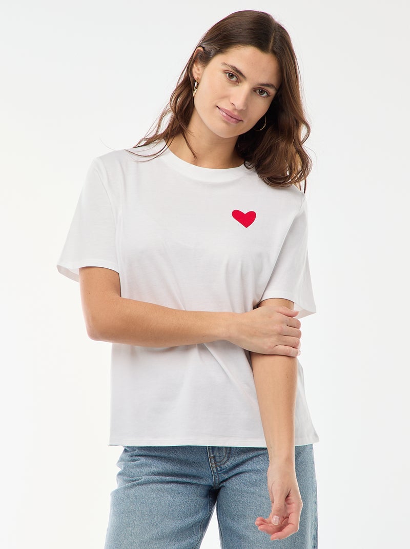 T-shirt stampata a maniche corte Bianco - Kiabi