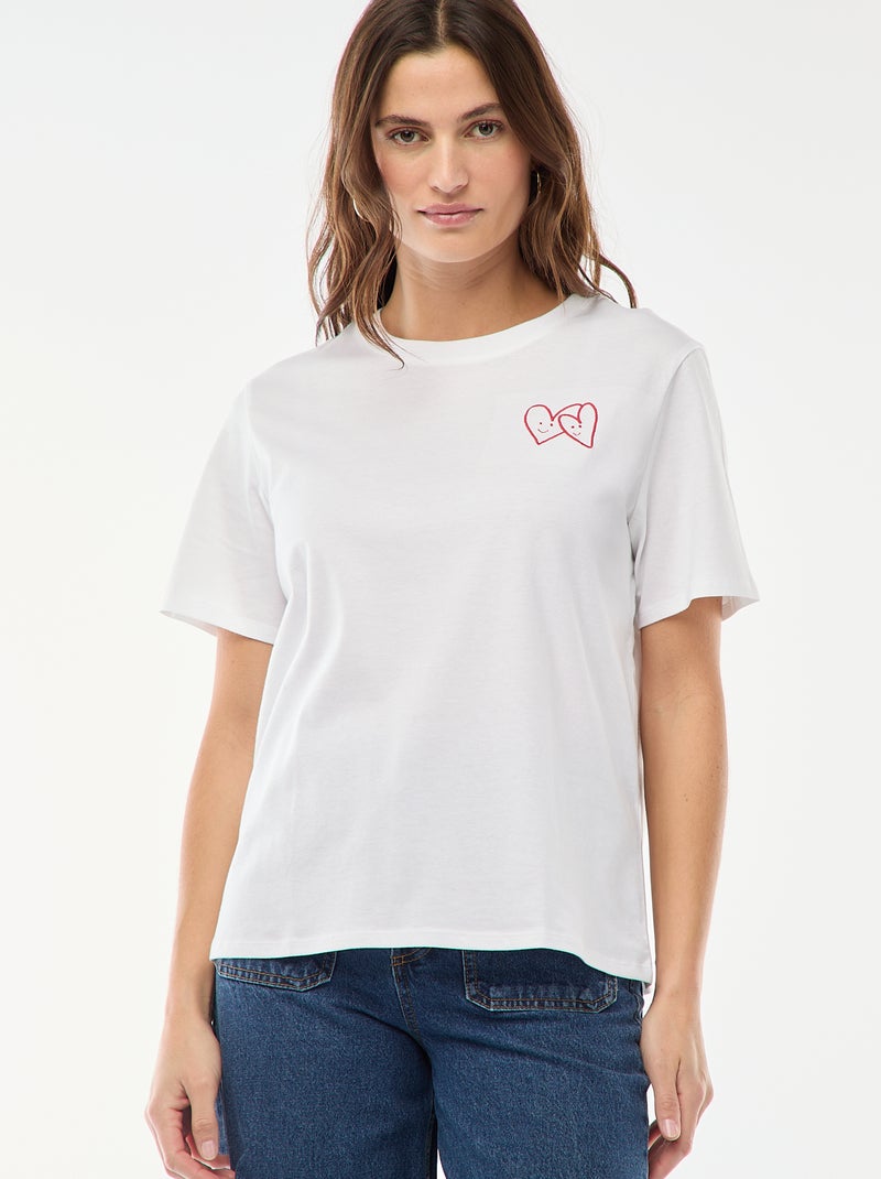 T-shirt stampata a maniche corte Bianco - Kiabi