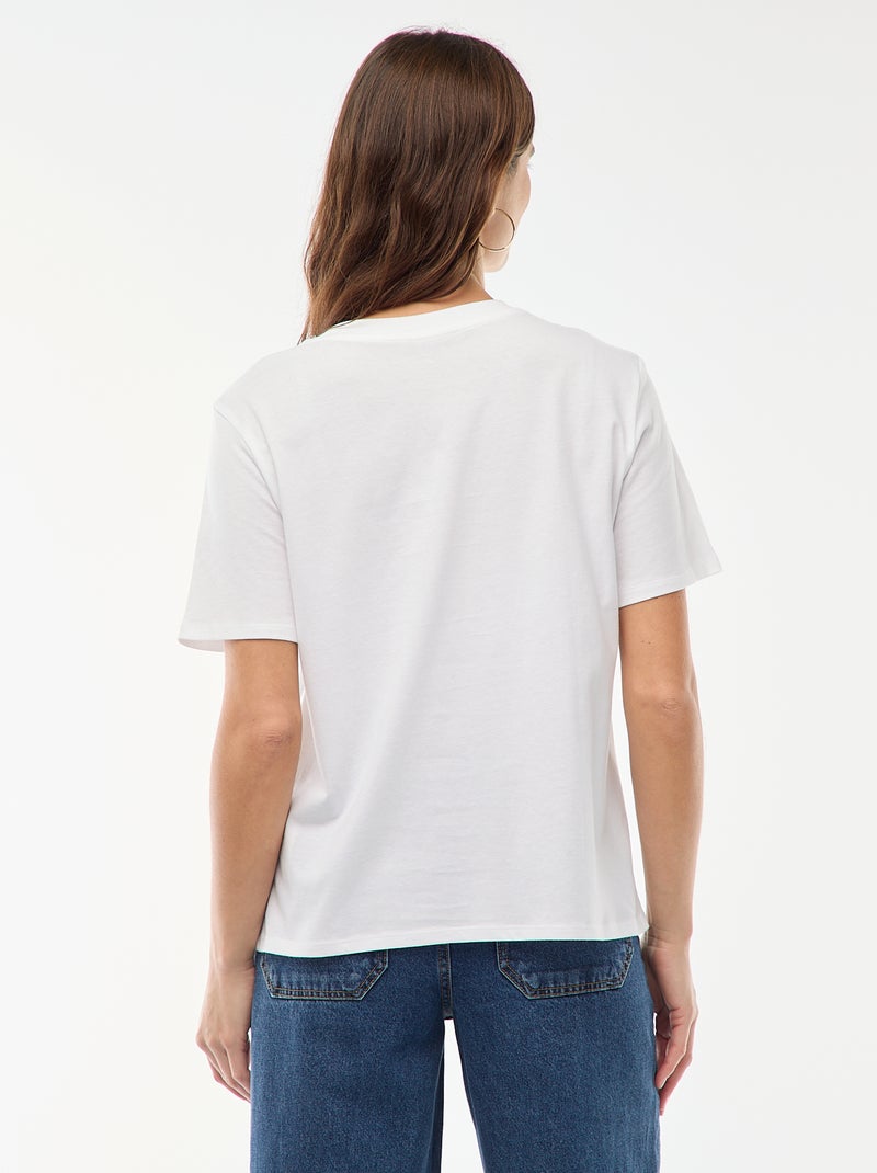 T-shirt stampata a maniche corte Bianco - Kiabi