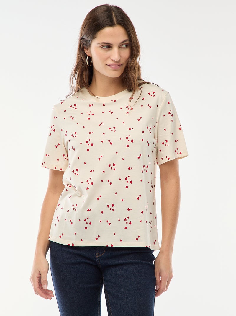 T-shirt stampata a maniche corte Bianco - Kiabi