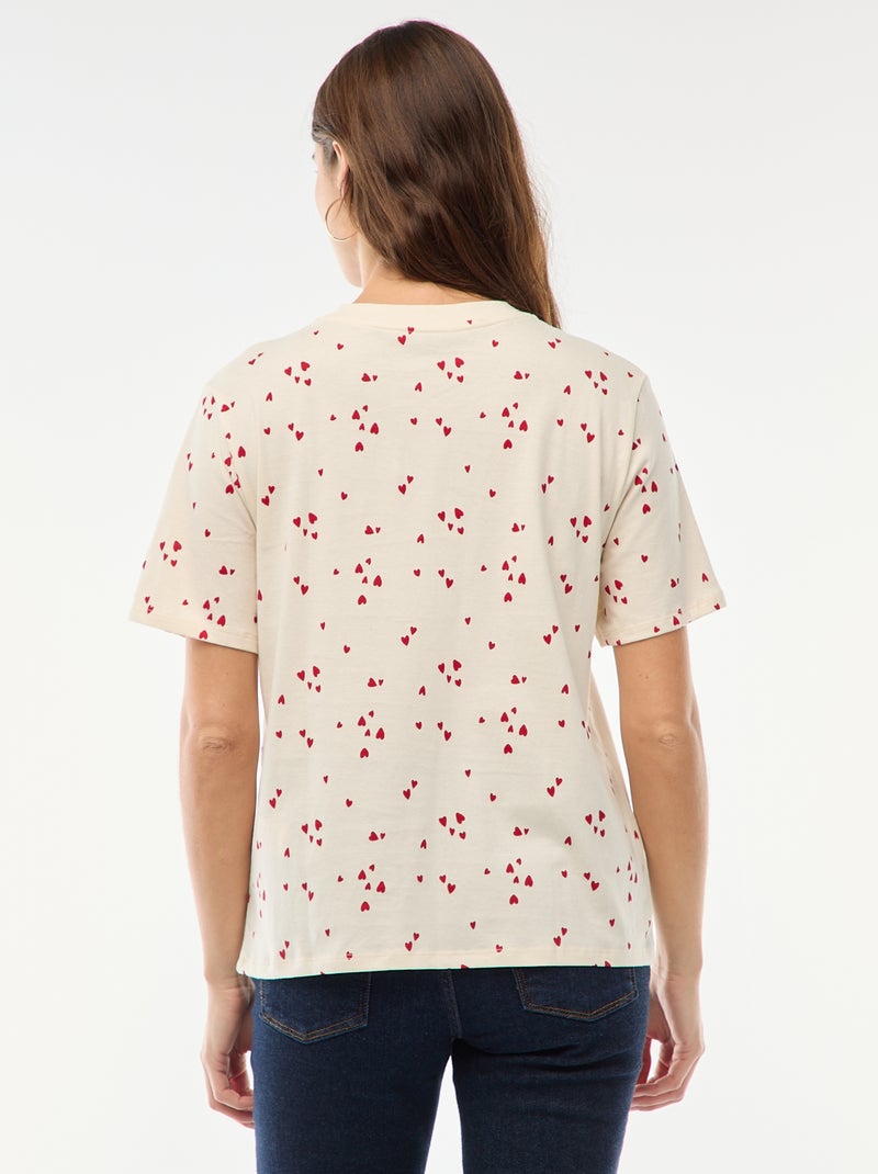 T-shirt stampata a maniche corte Bianco - Kiabi