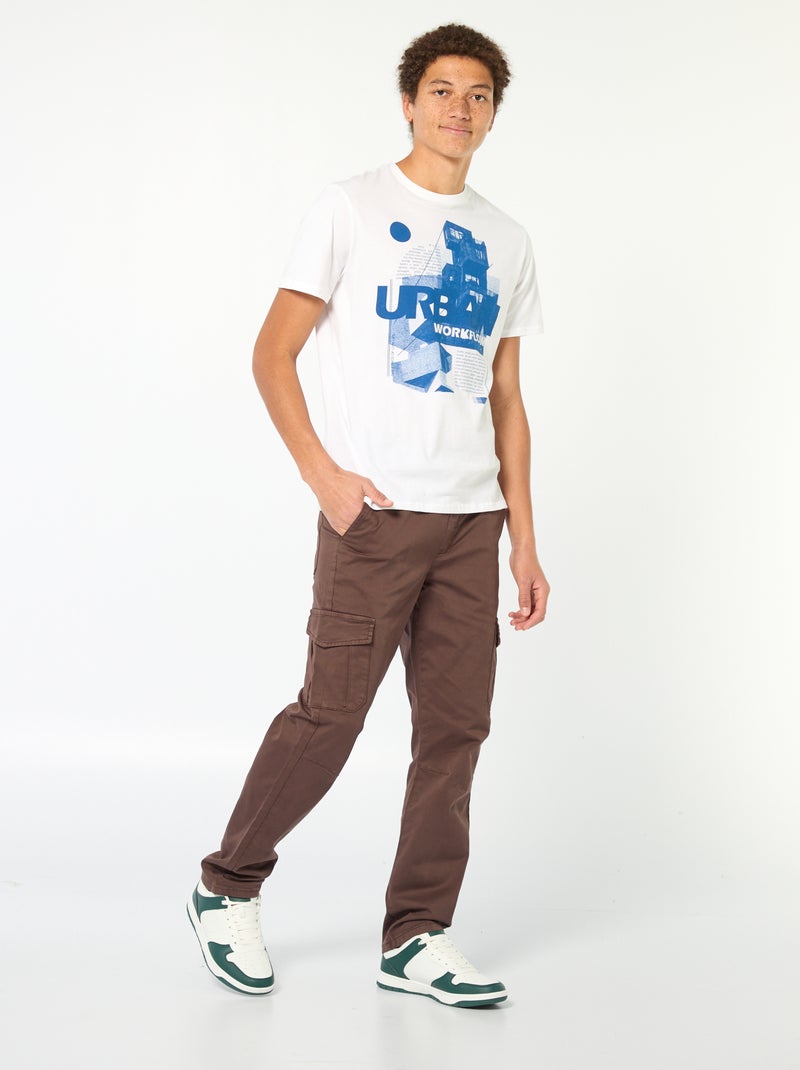 T-shirt stampata a maniche corte Bianco - Kiabi