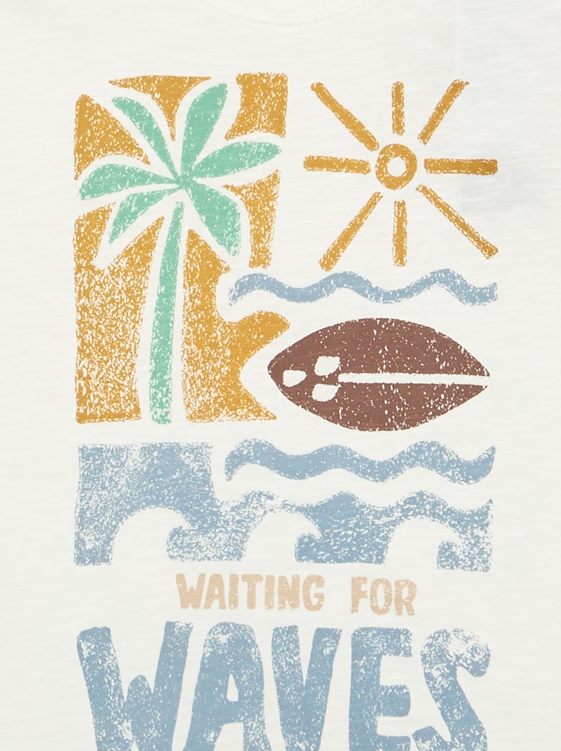 T-shirt stampata a maniche corte Bianco - Kiabi