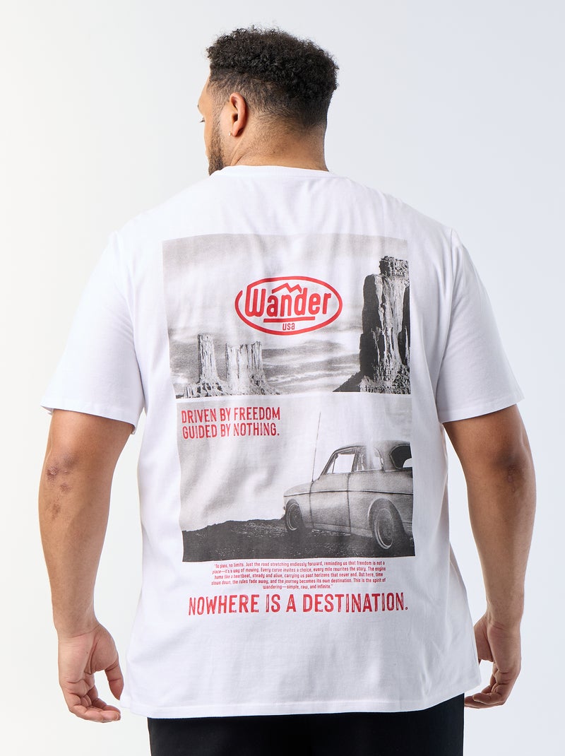T-shirt stampata a maniche corte Bianco - Kiabi