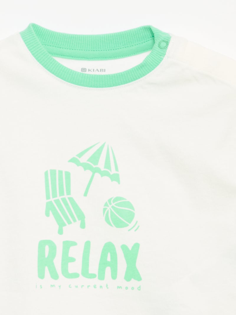 T-shirt stampata a maniche corte Bianco - Kiabi