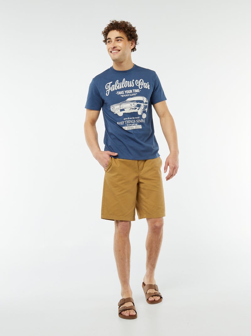 T-shirt stampata a maniche corte BLU - Kiabi