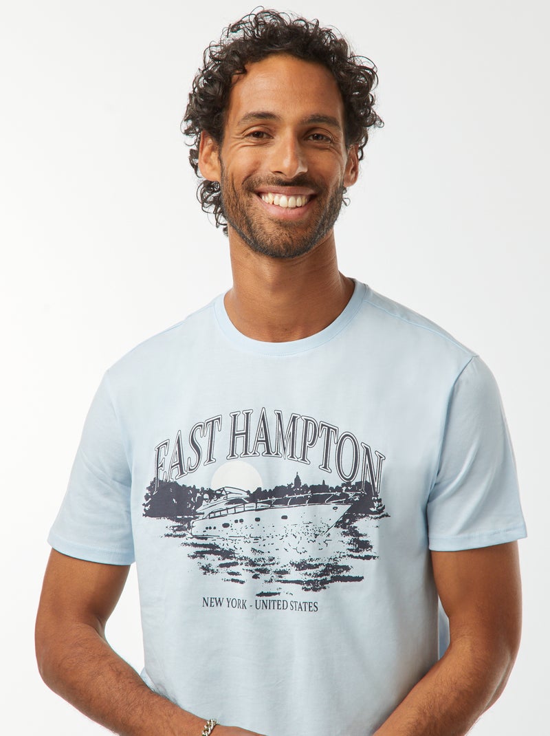 T-shirt stampata a maniche corte Blu - Kiabi