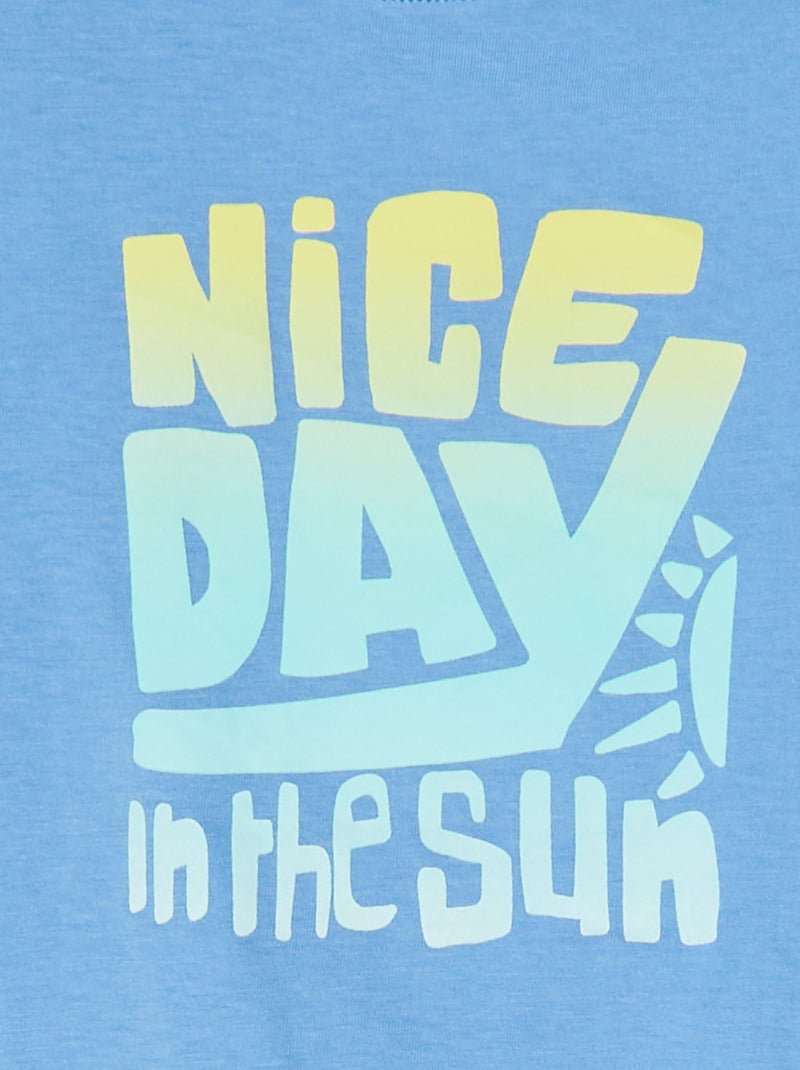 T-shirt stampata a maniche corte BLU - Kiabi