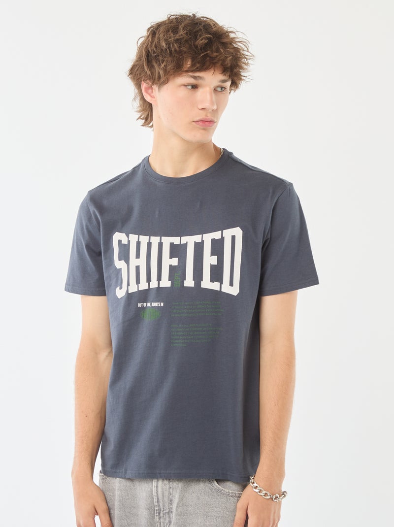 T-shirt stampata a maniche corte Blu - Kiabi
