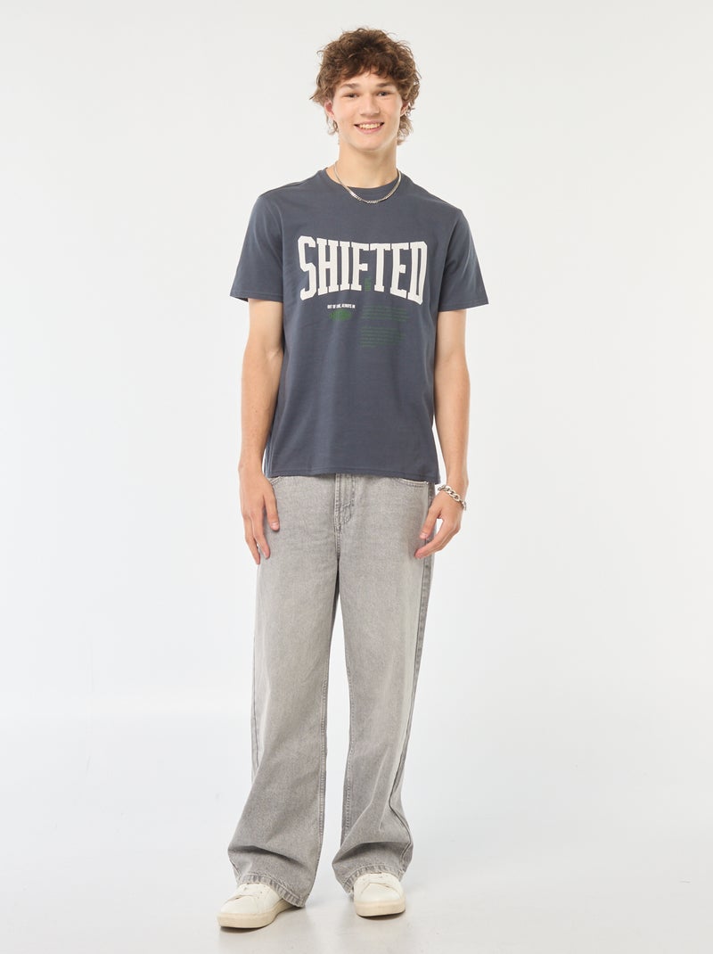 T-shirt stampata a maniche corte Blu - Kiabi