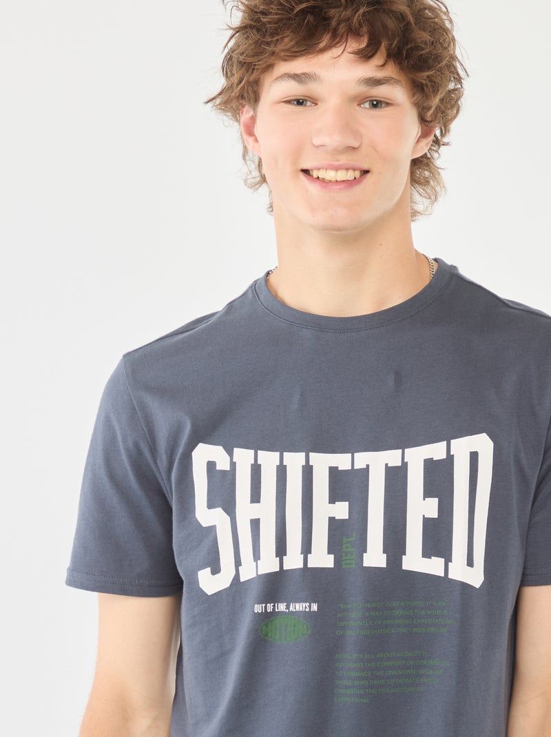 T-shirt stampata a maniche corte Blu - Kiabi