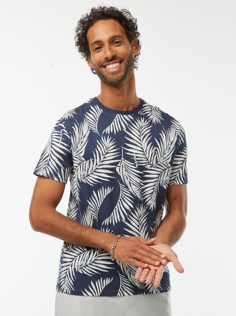 T-shirt stampata a maniche corte Blu - Kiabi