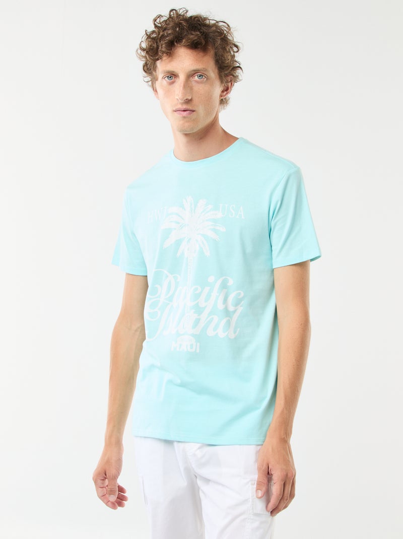 T-shirt stampata a maniche corte Blu - Kiabi