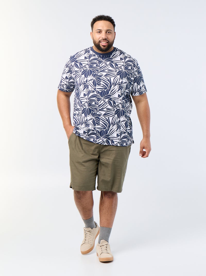T-shirt stampata a maniche corte Blu - Kiabi