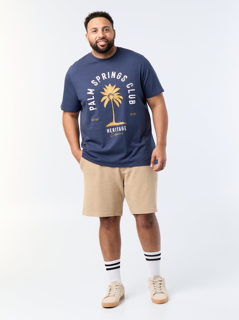 T-shirt stampata a maniche corte Blu - Kiabi