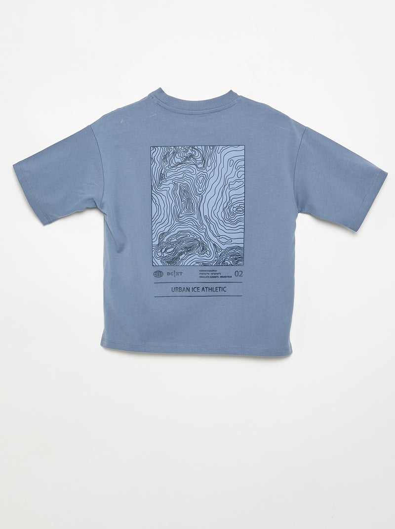 T-shirt stampata a maniche corte Blu - Kiabi