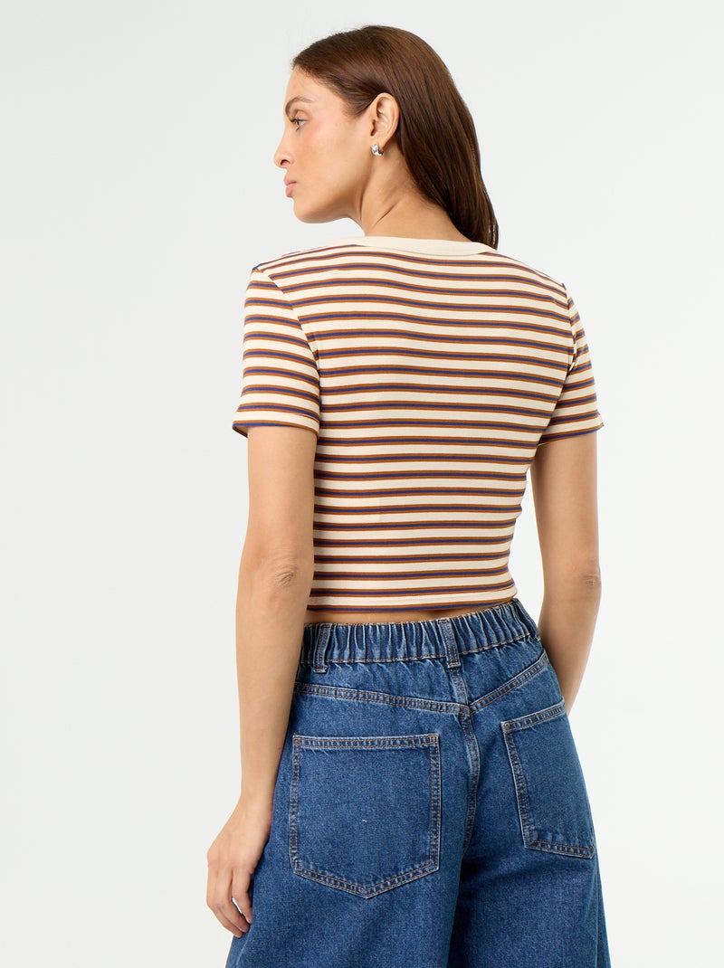 T-shirt stampata a maniche corte con motivo Bianco - Kiabi