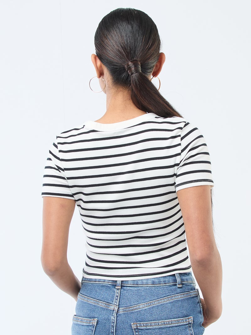 T-shirt stampata a maniche corte con motivo Bianco - Kiabi