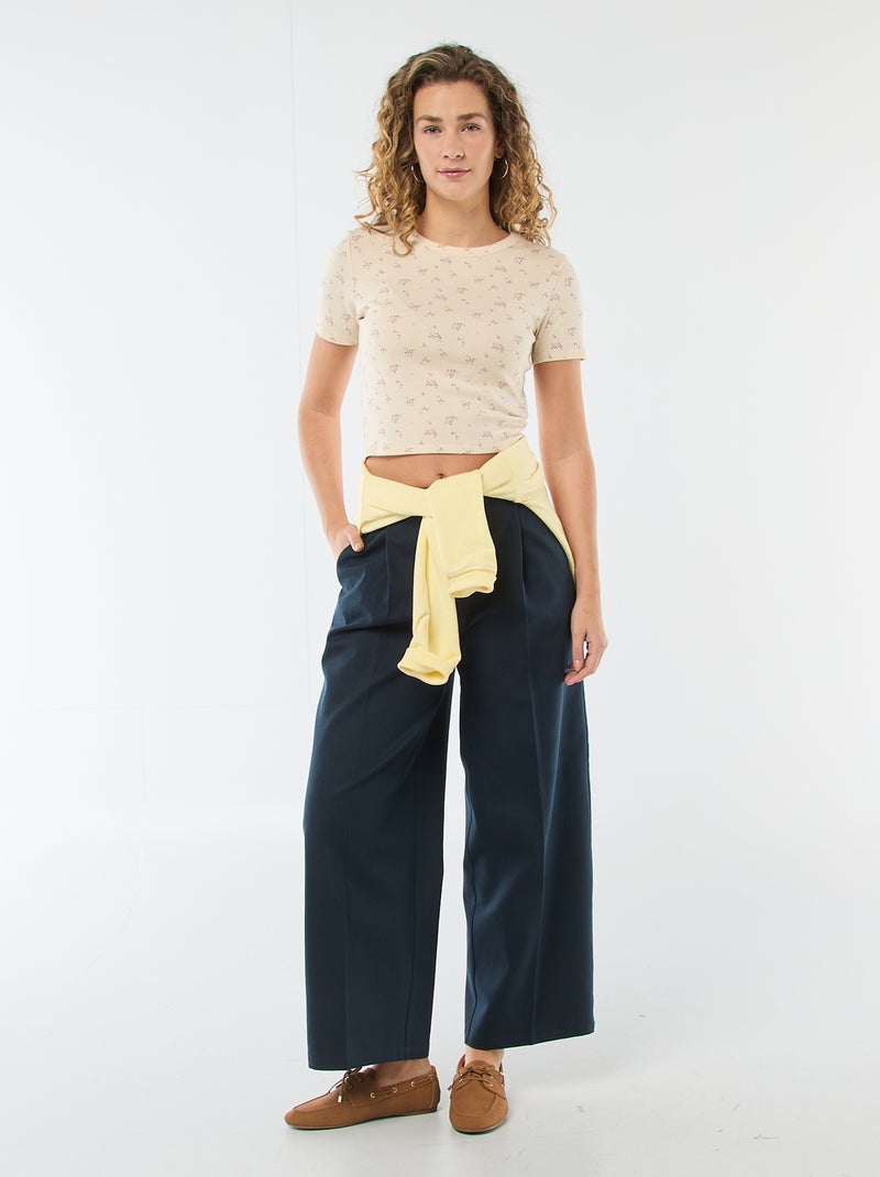 T-shirt stampata a maniche corte con motivo Bianco - Kiabi