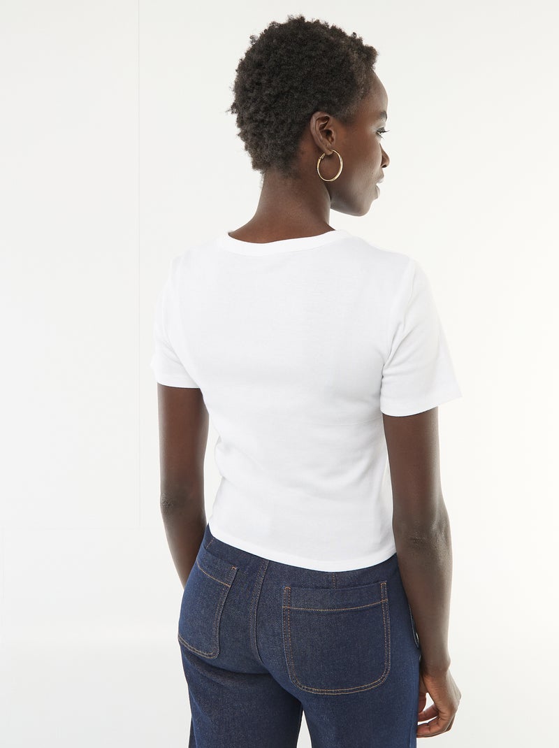T-shirt stampata a maniche corte con motivo Bianco - Kiabi