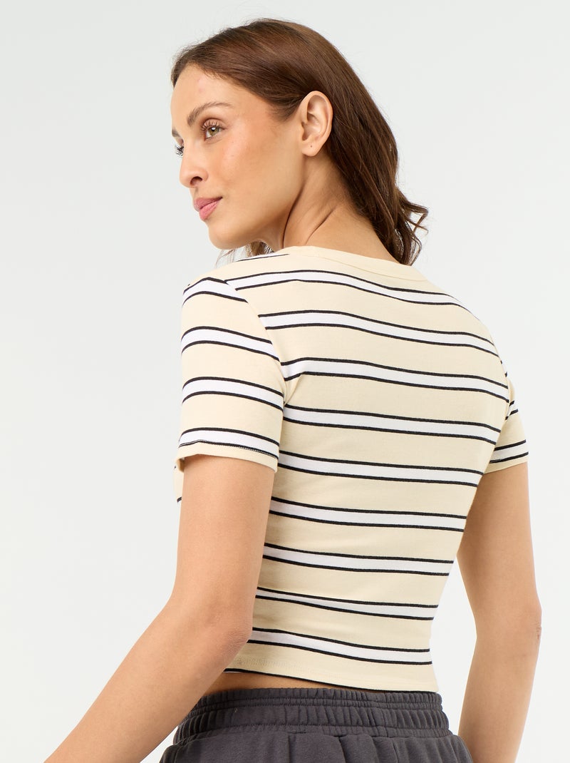 T-shirt stampata a maniche corte con motivo Giallo - Kiabi