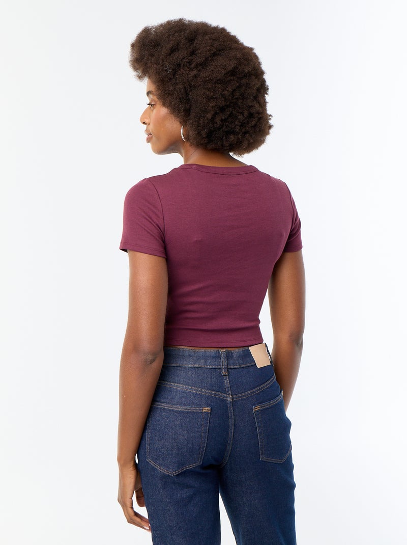 T-shirt stampata a maniche corte con motivo Viola - Kiabi