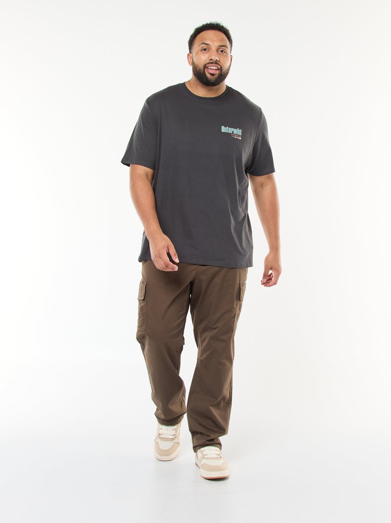 T-shirt stampata a maniche corte e collo rotondo Grigio - Kiabi