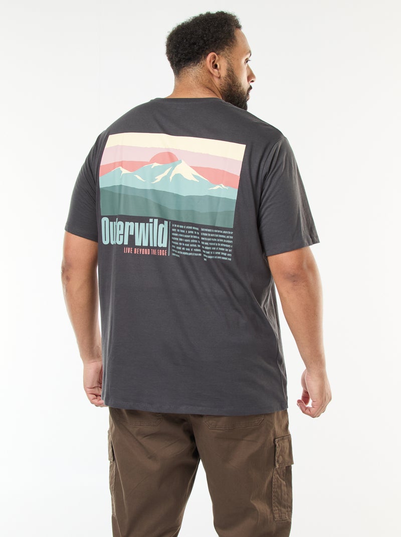 T-shirt stampata a maniche corte e collo rotondo Grigio - Kiabi