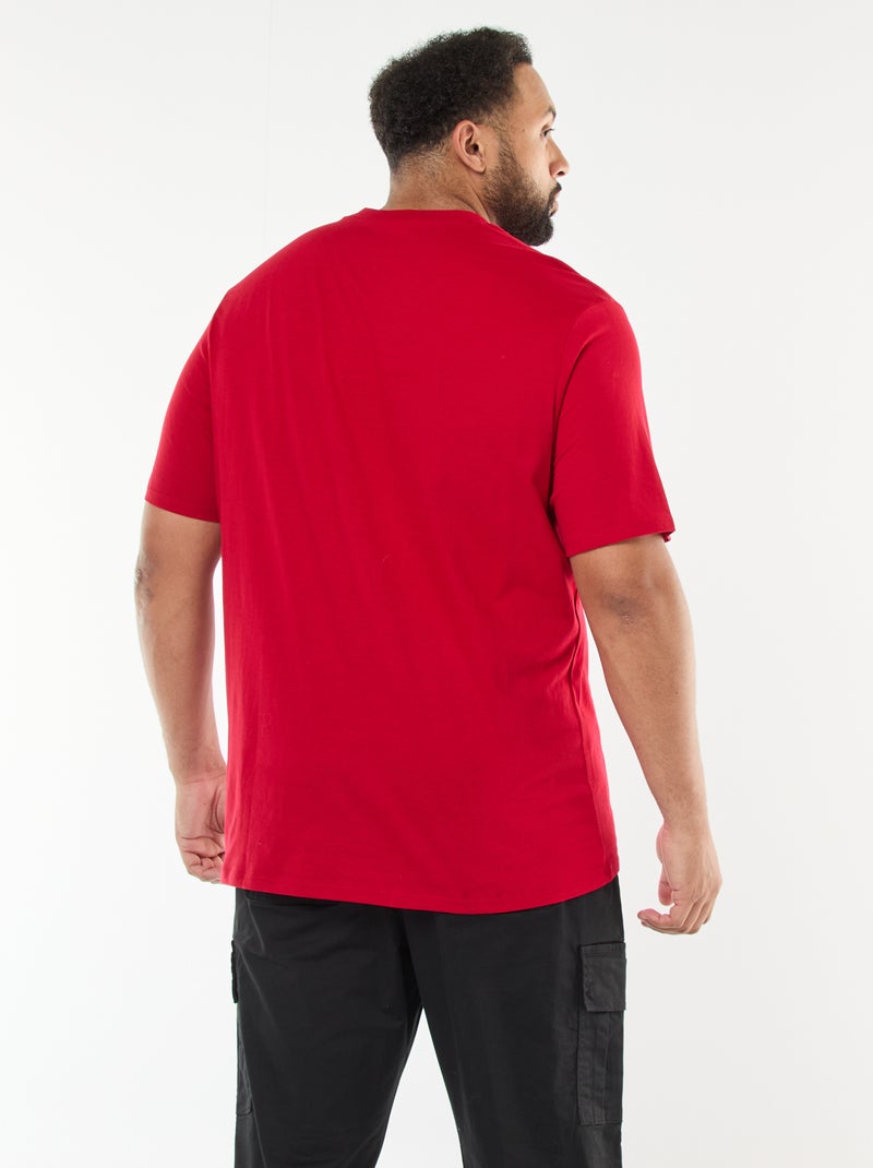 T-shirt stampata a maniche corte e collo rotondo Rosso - Kiabi