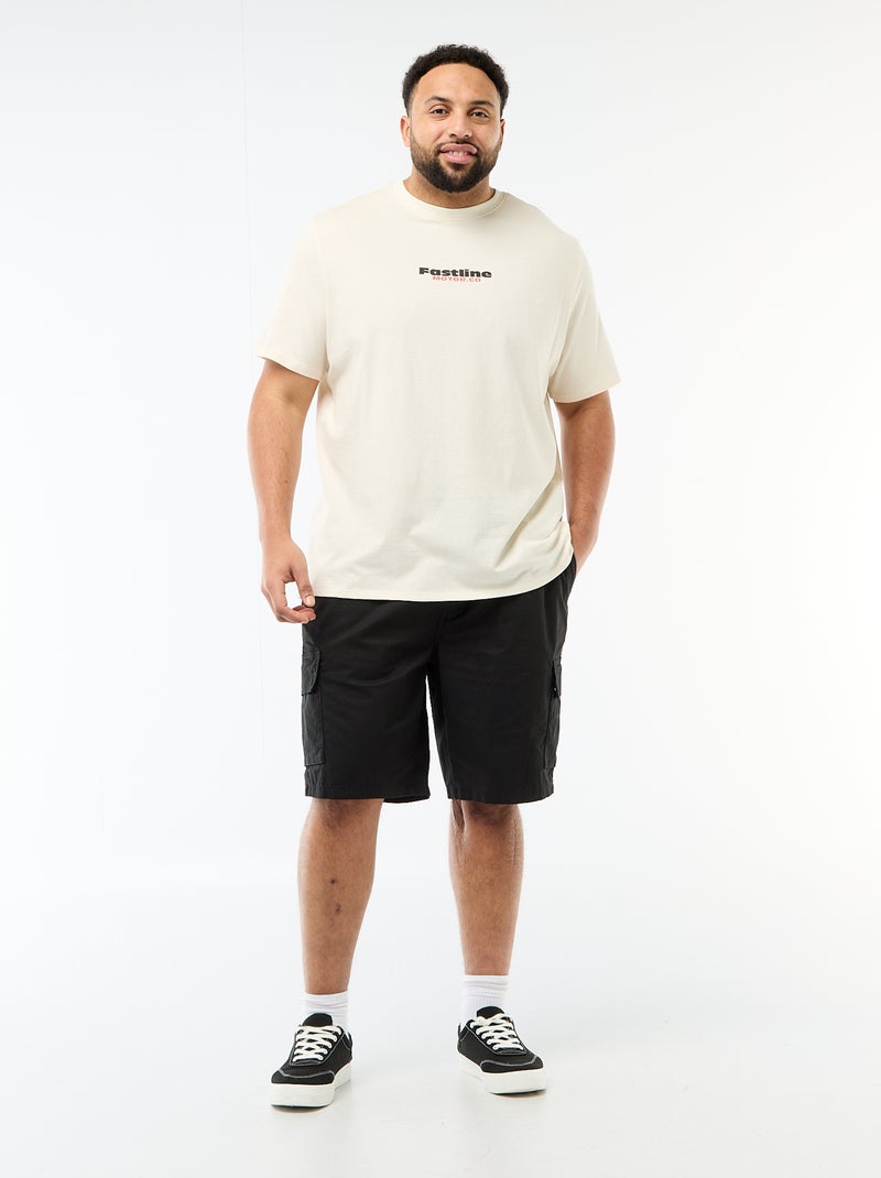 T-shirt stampata a maniche corte e girocollo Bianco - Kiabi