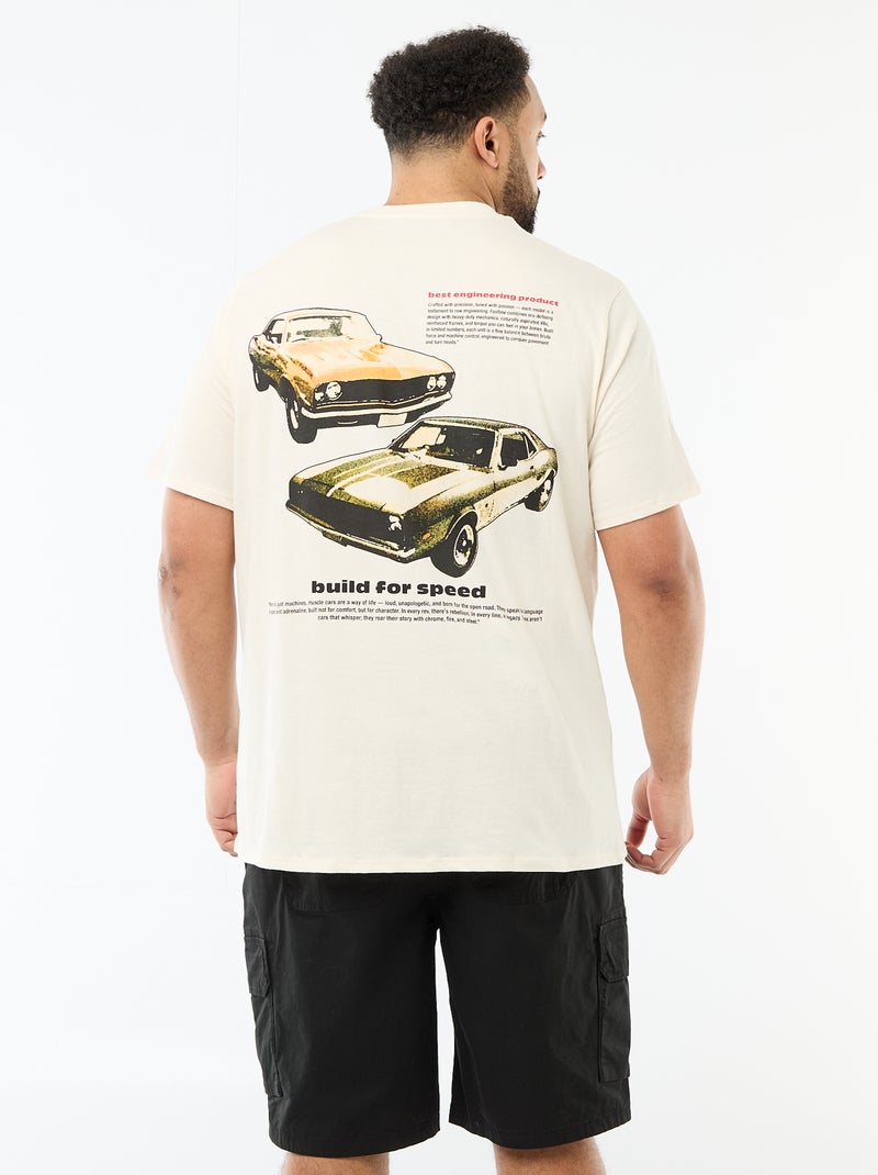 T-shirt stampata a maniche corte e girocollo Bianco - Kiabi