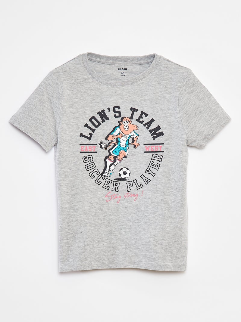 T-shirt stampata a maniche corte Grigio - Kiabi
