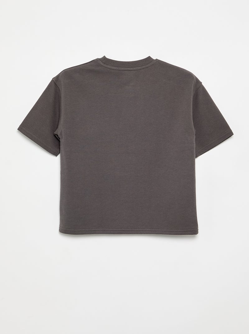 T-shirt stampata a maniche corte Grigio - Kiabi