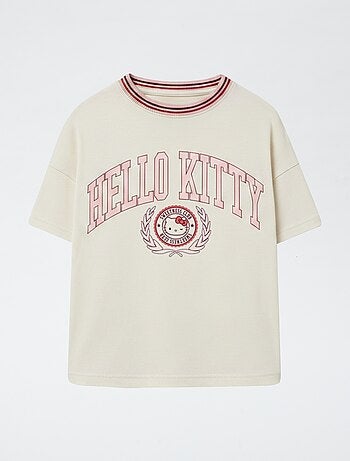 T-shirt a righe con patch 'Hello Kitty'