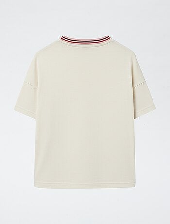 T-shirt a righe con patch 'Hello Kitty'