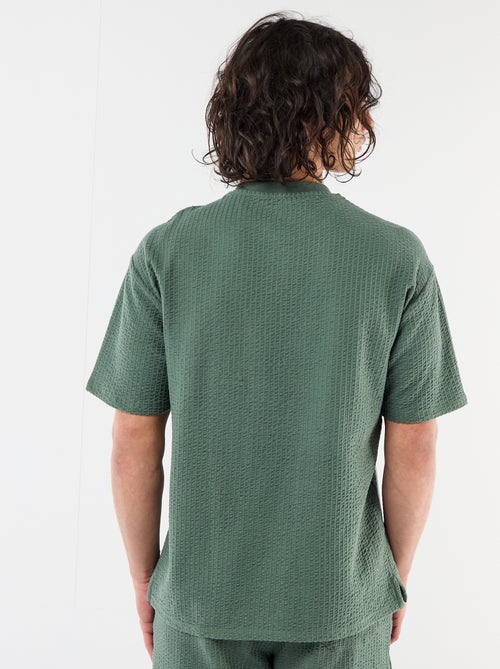 T-shirt stampata a maniche corte in tessuto a nido d'ape - Kiabi