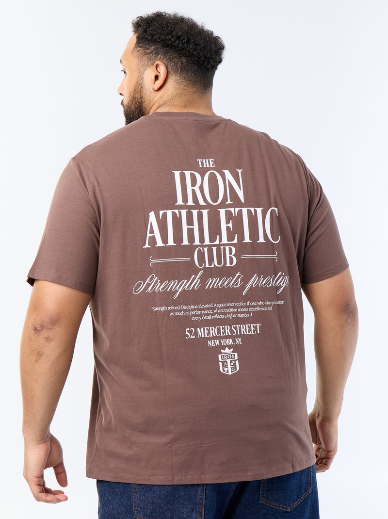 T-shirt stampata a maniche corte Marrone - Kiabi