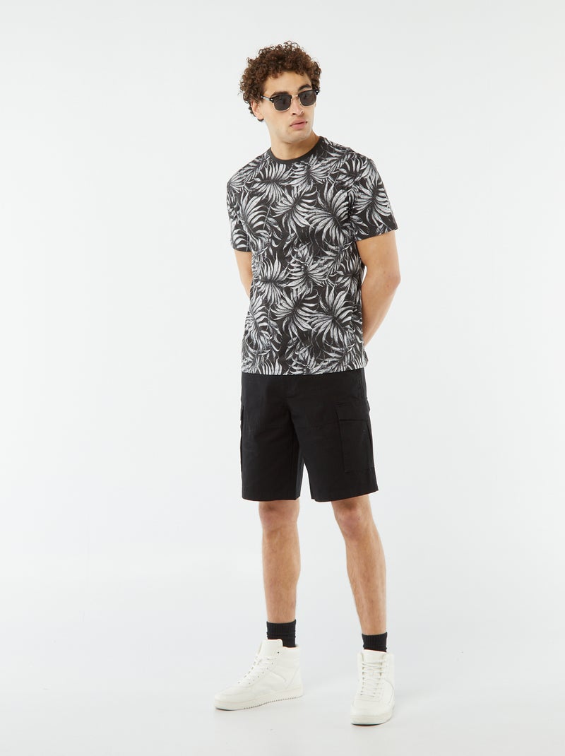 T-shirt stampata a maniche corte NERO - Kiabi