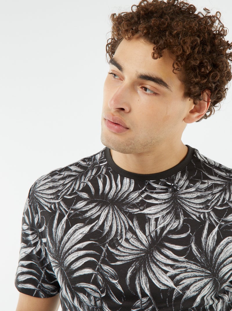 T-shirt stampata a maniche corte NERO - Kiabi