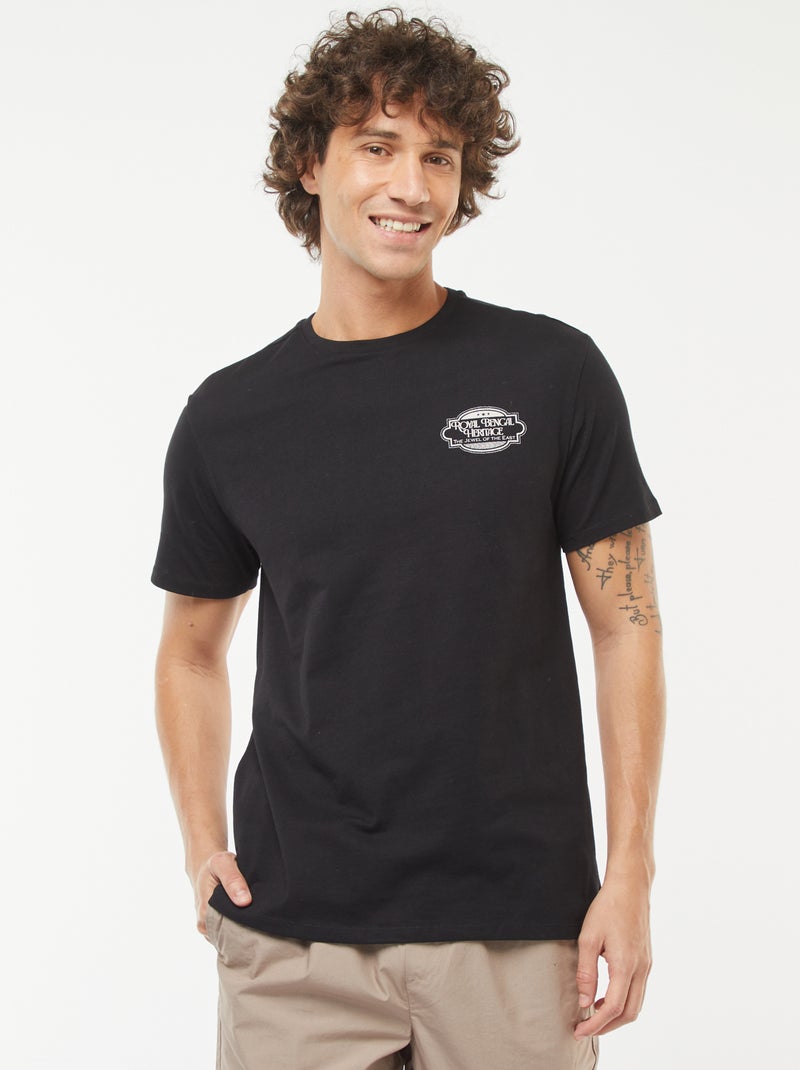 T-shirt stampata a maniche corte Nero - Kiabi